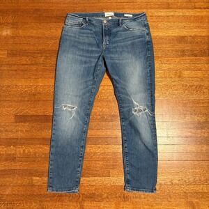 FRAME Le Garçon Jeans Women's 30 Distressed Slim Boyfriend Stretch Denim‎ Blue